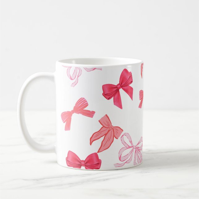 Taza De Café Different colours of pink bows  (Izquierda)