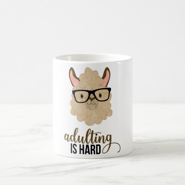 Taza De Café Difícil hipster llama: Adultos divertidos (Centro)