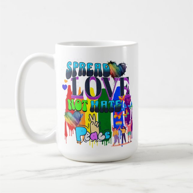 Taza De Café Difunde Amor No Odio | Orgullo LGBTQI+ (Izquierda)
