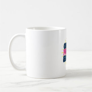 Taza De Café Difundir alegría con la camiseta Neon con explosió