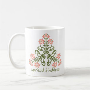 Taza De Café difundir amabilidad retro flores rosadas inspiraci
