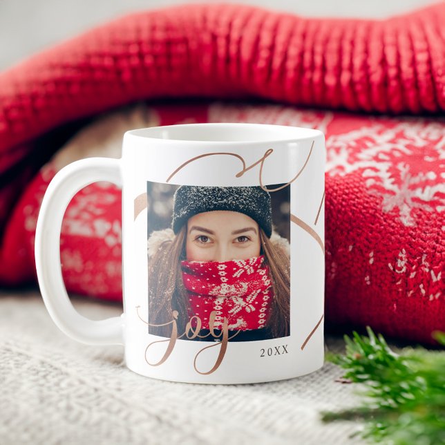 Taza De Café Difundir la alegría de los Navidades | Foto minima (Spread The Christmas Joy | Minimalistic Photo Coffee Mug)