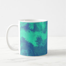 Taza De Café Difusión verde azul abstracta