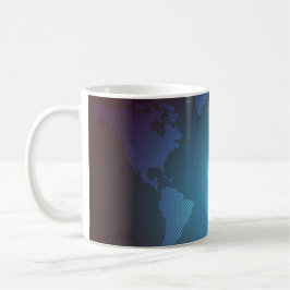 Taza De Café Digital Dot World Map Gradient Art
