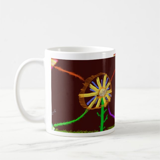 Taza De Café Digital Sunflower Impressionist Art Mug (Izquierda)