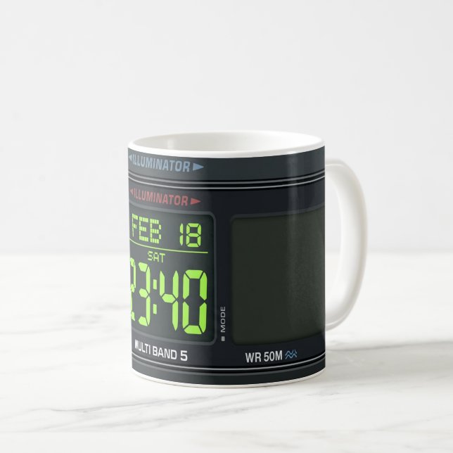 Taza De Café Digital Watch Face Design (Anverso derecho)