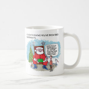 Taza De Café Dile a Santa barba la mano izquierda