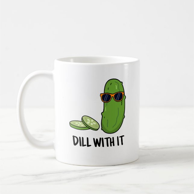 Taza De Café Dill Con It Funny Dill Pickle Pun (Izquierda)