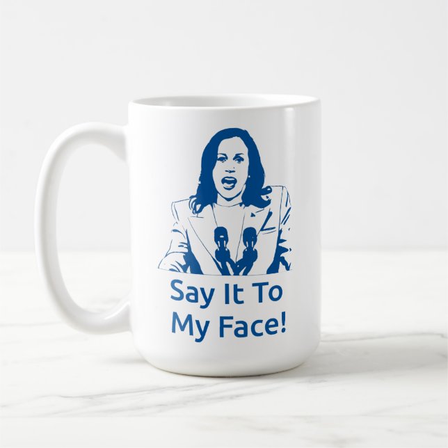 Taza De Café "¡Dilo A Mi Cara!" Kamala Harris Mug - PBS (Izquierda)
