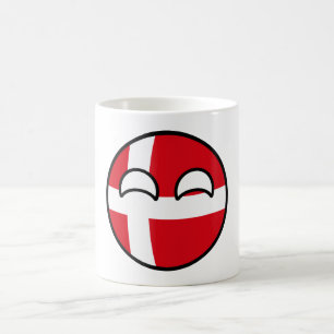Taza De Café Dinamarca Geeky que tiende divertida Countryball