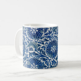 Taza De Café Dinastía retro azul de amapola
