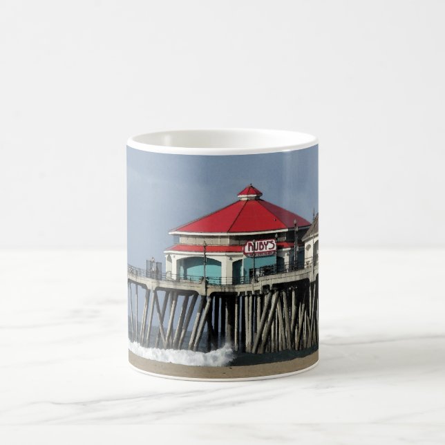 Taza De Café Diner de Ruby - Huntington Beach Pier Coffee Mug (Centro)