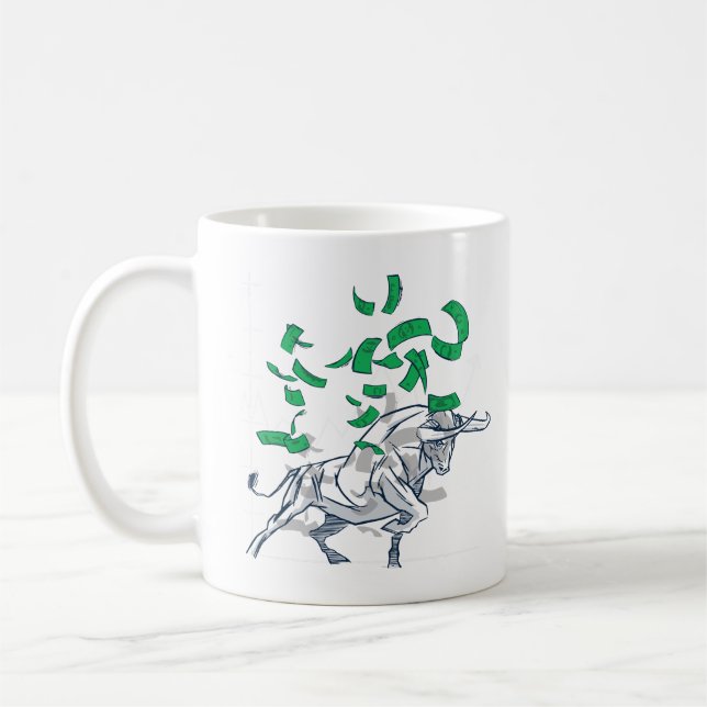 Taza De Café Dinero volador del mercado alcista (Izquierda)