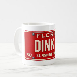 Taza De Café Dink It Pickleball Fan | Retro FL License Plate