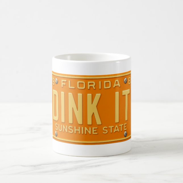 Taza De Café Dink It Pickleball Fanatic -Retro FL License Plate (Centro)