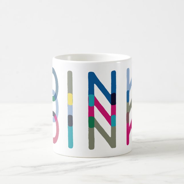 Taza De Café Dink Pickleball Fun Blue Green Pink Mug (Centro)