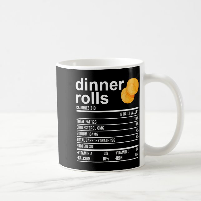 Taza De Café Dinner Rolls Nutrition Facts Apparel Funny Thanksg (Derecha)