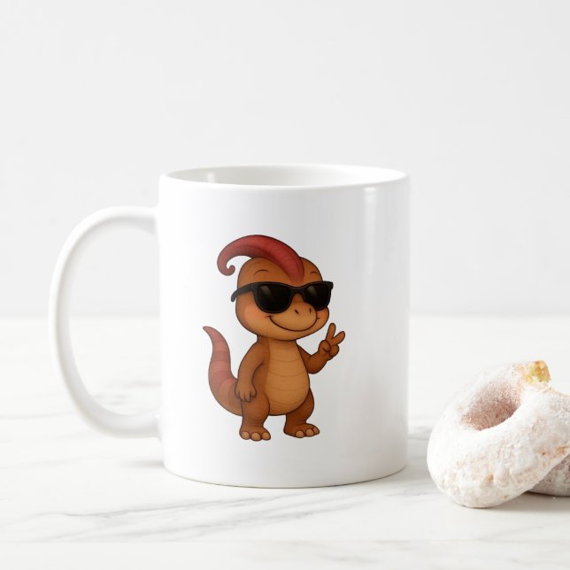 Taza De Café Dino‑Becher für gute Laune "Kammli „Cool“  (Con donut)
