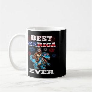 Taza De Café Dino Bigfoot 4 de julio de 1776 niños bandera amer