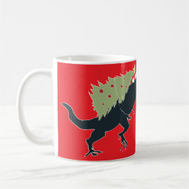 Taza De Café Dino de Navidad Divertido y Festivo