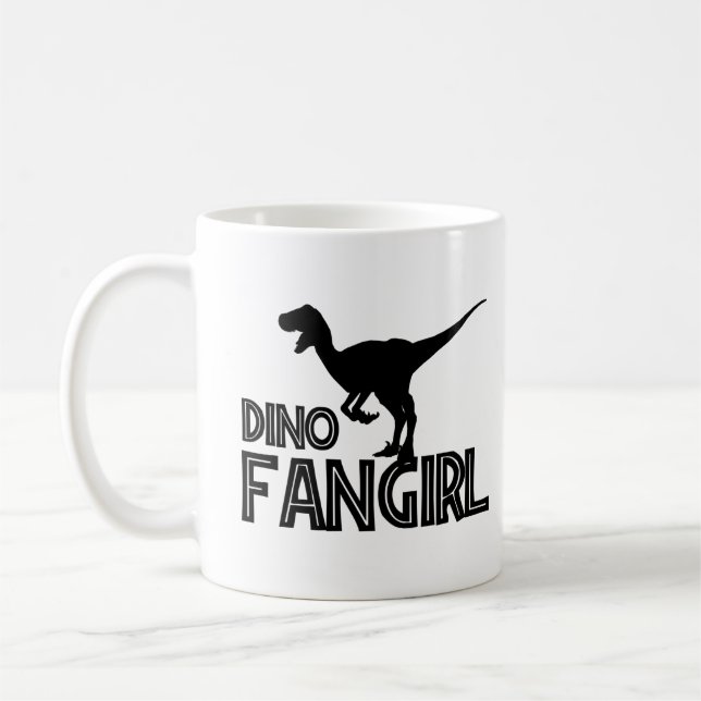 Taza De Café Dino Fangirl - Dinosaur Lover (Izquierda)