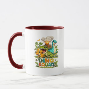 Taza de café Dino Squad adorables dinosaurios