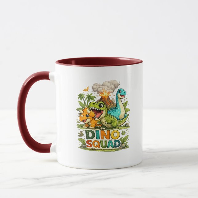 Taza de café Dino Squad adorables dinosaurios (Izquierda)