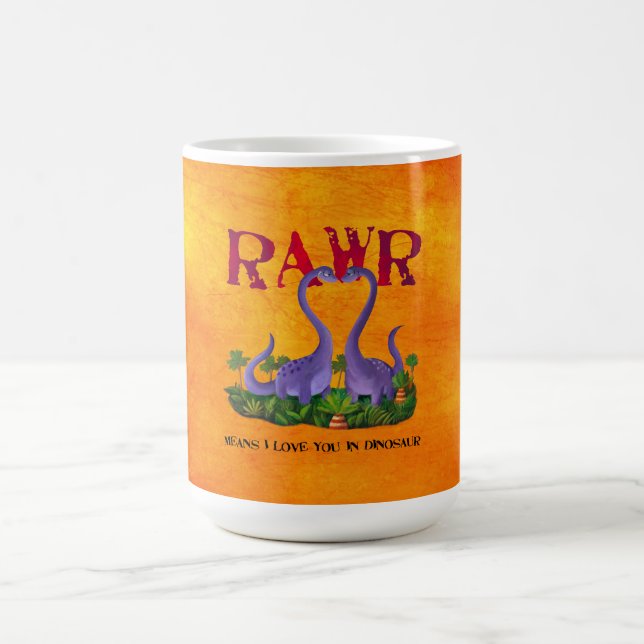 Taza De Café Dinos - Rawr lindos y románticos (Centro)