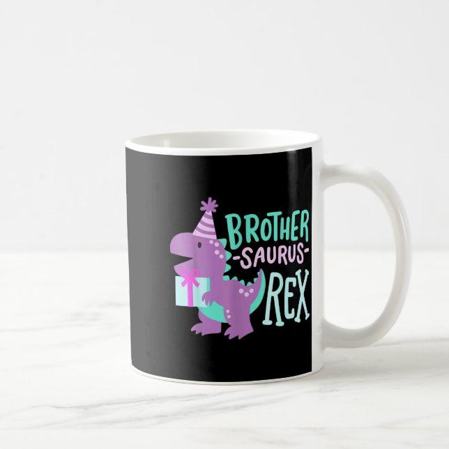 Taza De Café Dinosaur Birthday Brother Saurus T Rex Family Matc (Derecha)