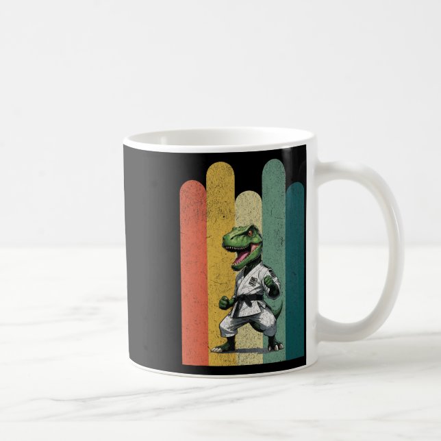 Taza De Café Dinosaur Fans Brave Karate Pride Courage Strength  (Derecha)