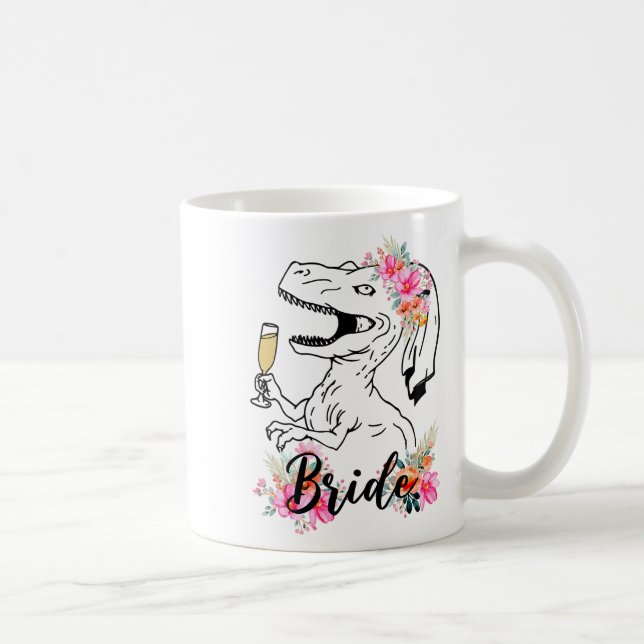 Taza De Café Dinosaur Novia Dama de Honor Floral Despedida de S (Derecha)