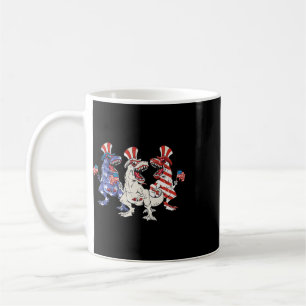 Taza De Café Dinosaur Patriótico 4 De Julio Infantil EEUU Ame
