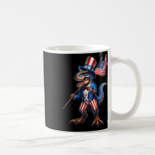 Taza De Café Dinosaurio 4 De Julio T-rex Eeuu Patriótico Estado