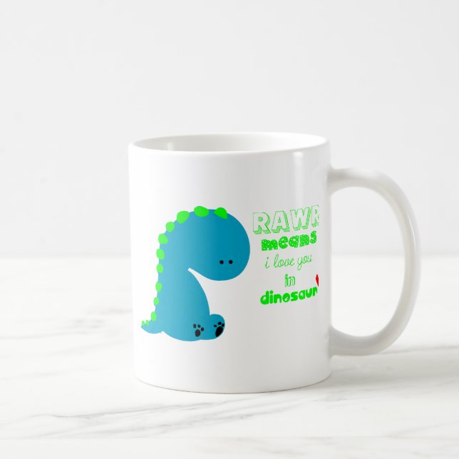 Taza De Café Dinosaurio Adorable RAWR (Derecha)