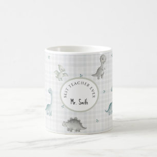 Taza De Café Dinosaurio Apreciado Profesor Hombre Acuarela