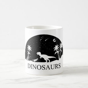 Taza De Café Dinosaurio bajo las estrellas