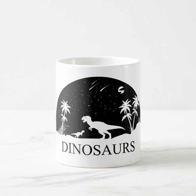Taza De Café Dinosaurio bajo las estrellas (Centro)