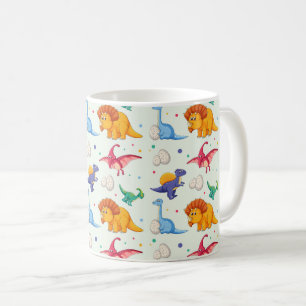 Taza De Café Dinosaurio con divertido prehistórico• Dino para n