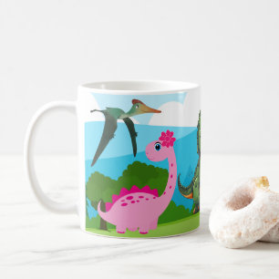 Taza De Café Dinosaurio con divertido prehistórico para niños