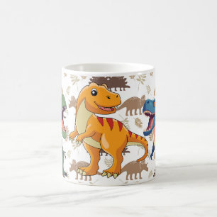 Taza De Café Dinosaurio con divertido prehistórico para niños