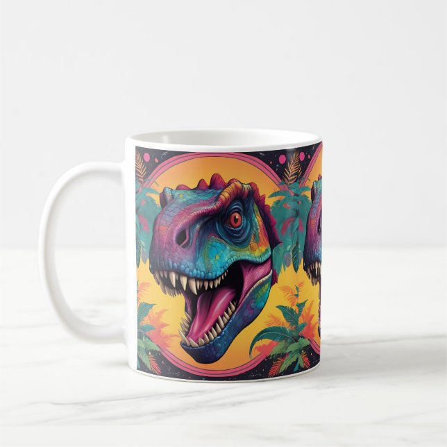 Taza De Café Dinosaurio Cute T-Rex (Izquierda)