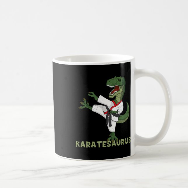 Taza De Café Dinosaurio de Karate Divertido Karatesaurus T-rex  (Derecha)