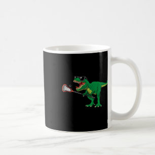 Taza De Café Dinosaurio de Lacrosse T Rex Divertido Lax Chicos 