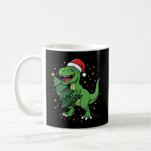Taza De Café Dinosaurio de Navidad Santa T Rex