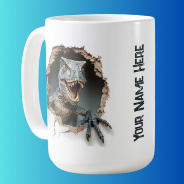 Taza De Café Dinosaurio de Raptor Jurásico Personalizado (Subido por el creador)
