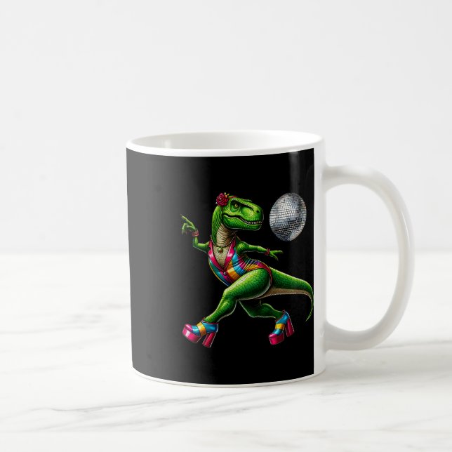 Taza De Café Dinosaurio divertido bailando1  (Derecha)