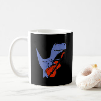 Taza De Café Dinosaurio divertido jugando a Cello
