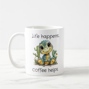 Taza De Café Dinosaurio Divertido La Vida Sucede