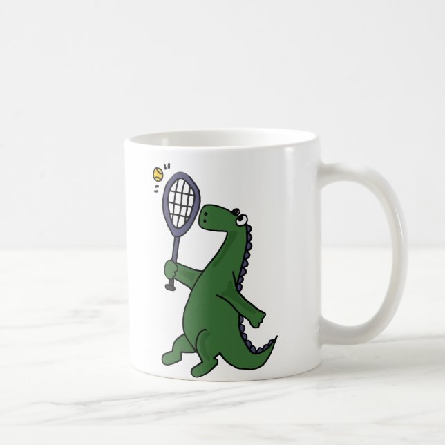 Taza De Café Dinosaurio enrrollado que juega el dibujo animado (Derecha)