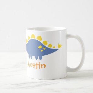 Taza De Café Dinosaurio Estegosaurio Azul Adorable Para Niños